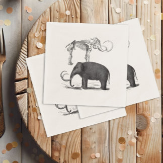 Wooly Mammoth Pre-Historic Elephant and Skeleton Pappersservett