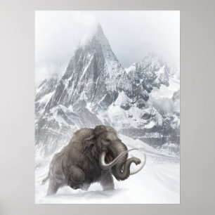 Wooly Mammoth Prehistorisk djurisålder Poster