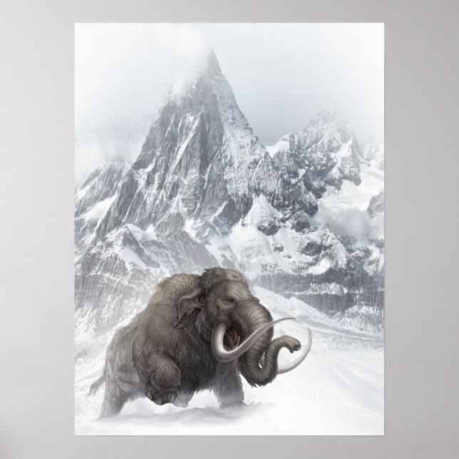 Wooly Mammoth Prehistorisk djurisålder Poster (Framsidan)