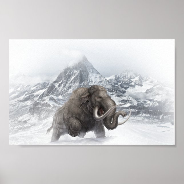 Wooly Mammoth Prehistorisk djurisålder Poster (Framsidan)