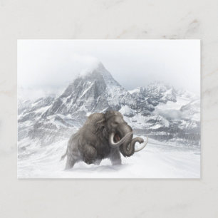 Wooly Mammoth Prehistorisk djurisålder Vykort