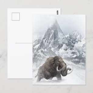 Wooly Mammoth Prehistorisk djurisålder Vykort