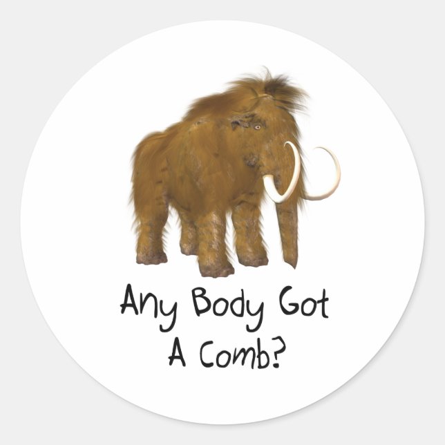 Wooly Mammoth Runt Klistermärke (Framsida)