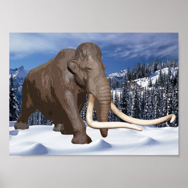 Wooly Mammoth Skriv ut Poster (Framsidan)