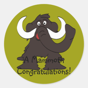 Wooly Mammoth Stickers Runt Klistermärke