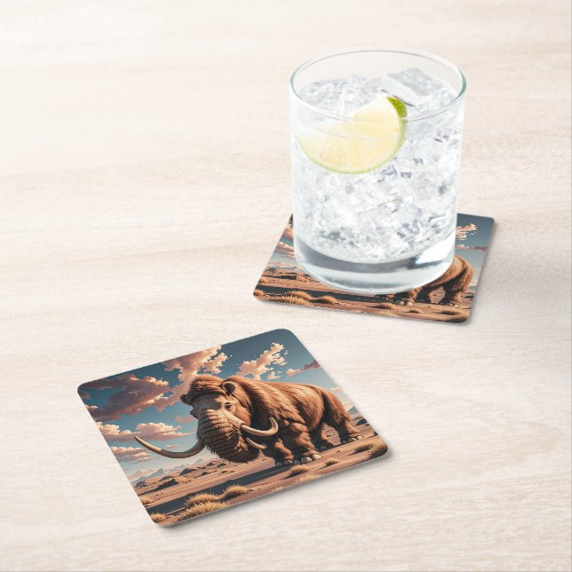 Wooly Mammoth Underlägg Papper Kvadrat (Insitu)