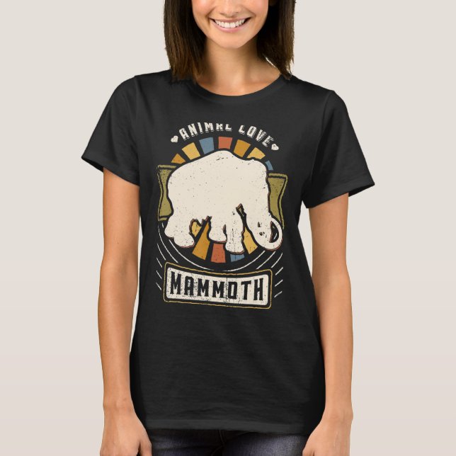 Wooly Mammoth Vintage Classic Retro Animal T Shirt (Framsida)