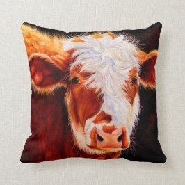 Wooly översittare - den håriga Hereford kalvkon Kudde