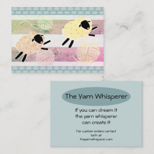 Wooly Sheep Yarn Crochet Sticka Visitkort