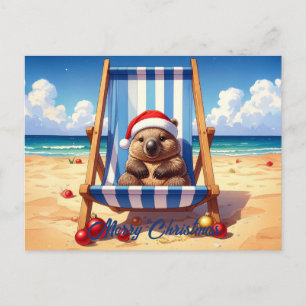 Wooly Wombat Santa God jul Helg Vykort