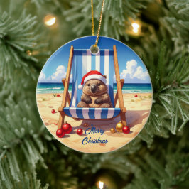 Wooly Wombat Santa God jul Julgransprydnad Keramik