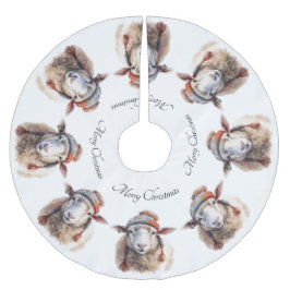 Wooly Wonderland, anpassningsbar Julgransmatta Borstad Polyester