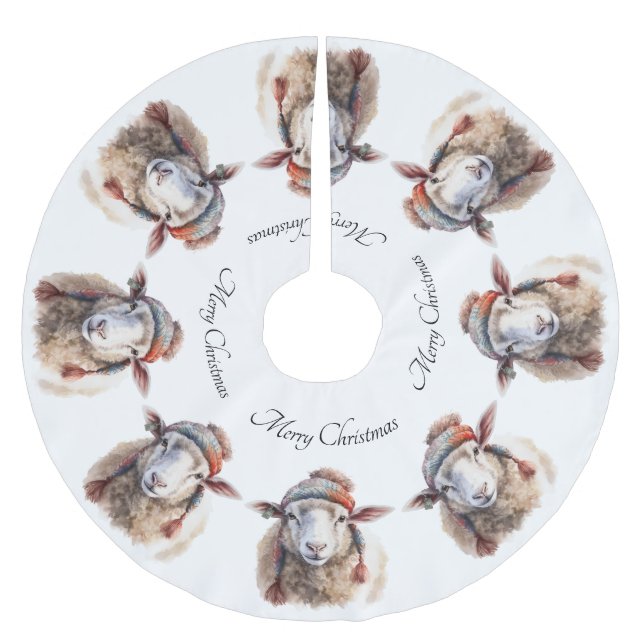 Wooly Wonderland, anpassningsbar Julgransmatta Borstad Polyester (Framsidan)