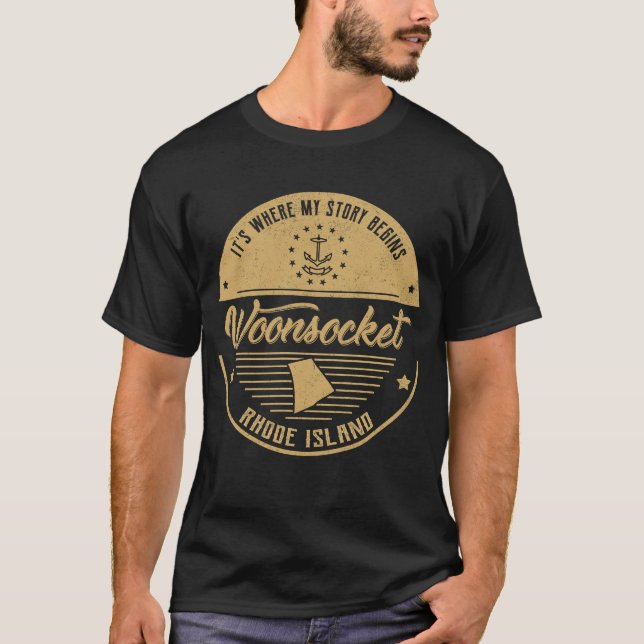 Woonsocket Rhode island Det är där min berättelse  T Shirt (Framsida)