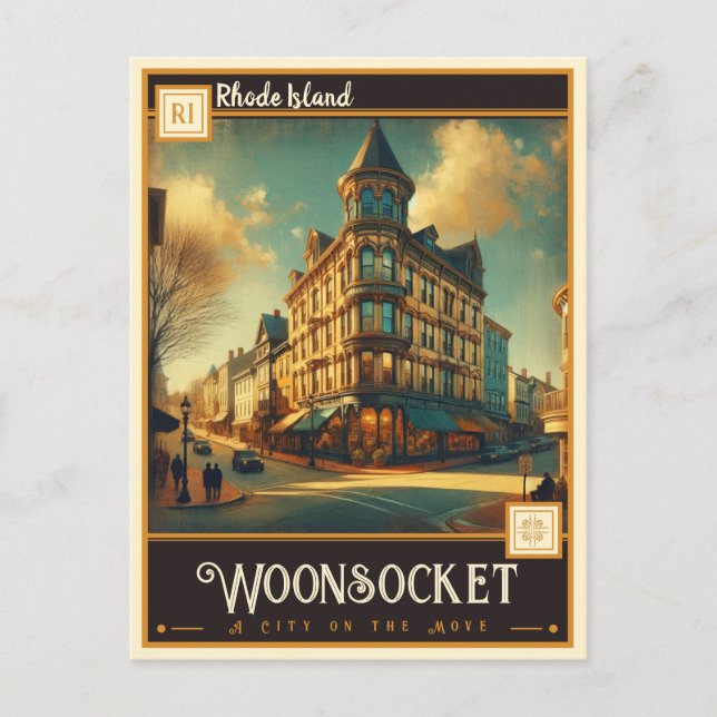 Woonsocket, Rhode island | VINTAGE Vykort (Framsida)