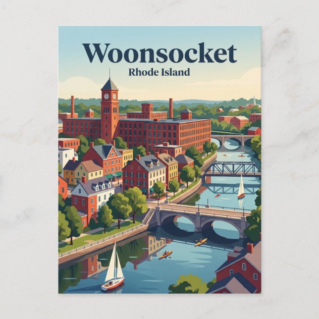 Woonsocket, Rhode Island Vykort (Framsida)