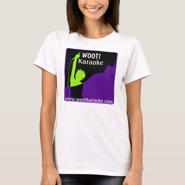 Wootkaraoke logotyp, WOOT! , Karaoke, T Shirt (Framsida)