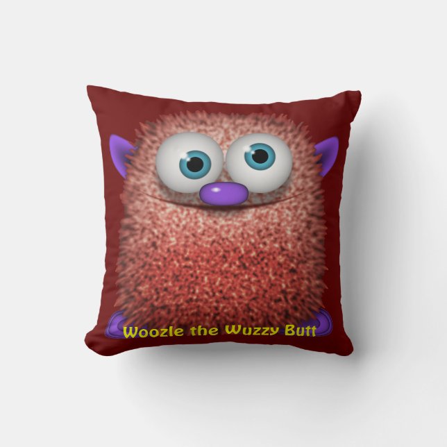 Woozle the Funny Wuzzy Butt Cushion för barn Room Kudde (Framsida)