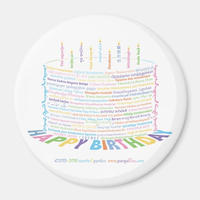 Wor(l)d Birthday Cake Magnet (Framsidan)
