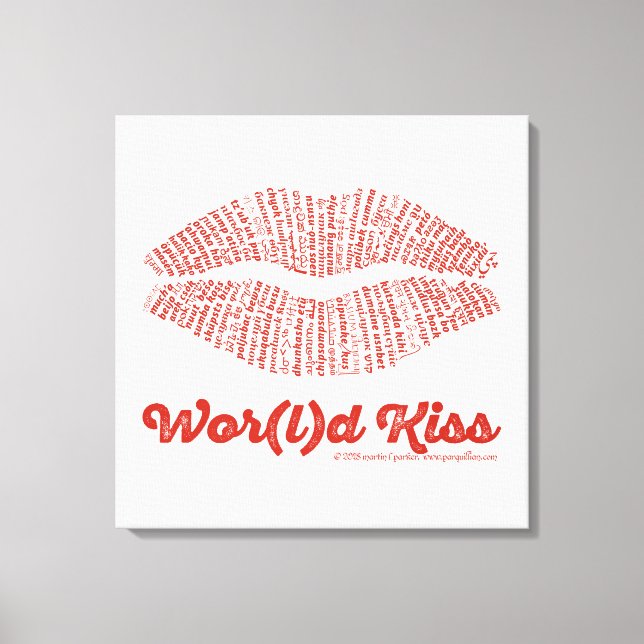 Wor(l)d Kiss-Kanvastryck Canvastryck (Framsida)