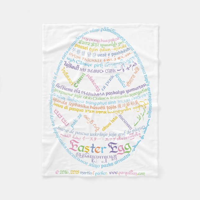 Wor(l)d Påskägg Flottblad Fleecefilt (Framsidan)