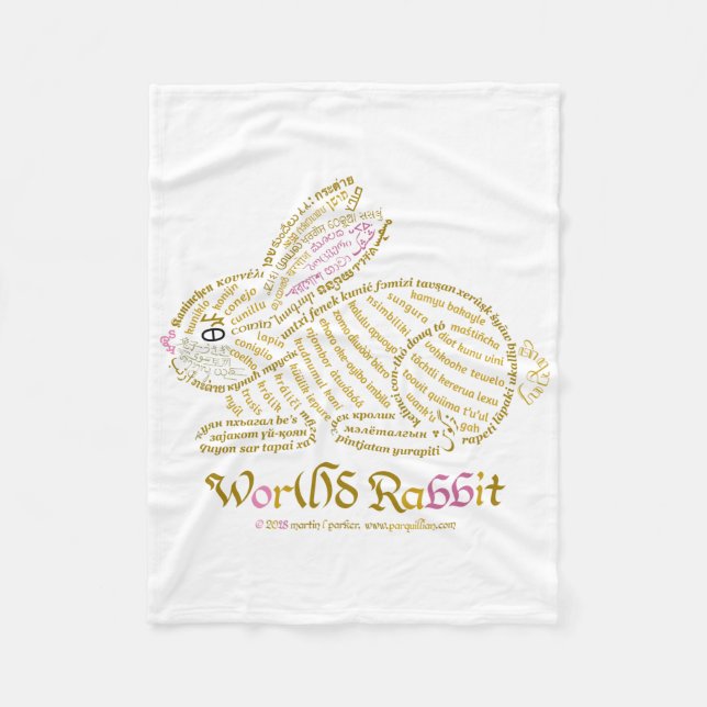 Wor(l)d Rabbit Fleece Blanket (Framsidan)