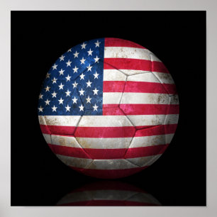 Woramerikan Flagga Football Ball Poster