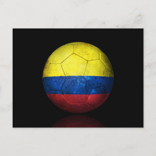 Woran Colombian Flagga Football Ball Vykort