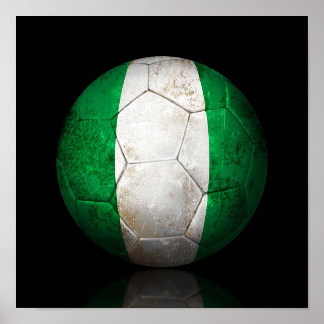 Woran Nigerian Flagga Football Ball Poster (Framsidan)