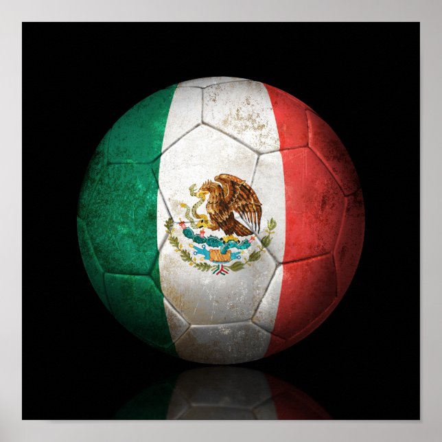 Worcan Mexican Flagga Football Ball Poster (Framsidan)