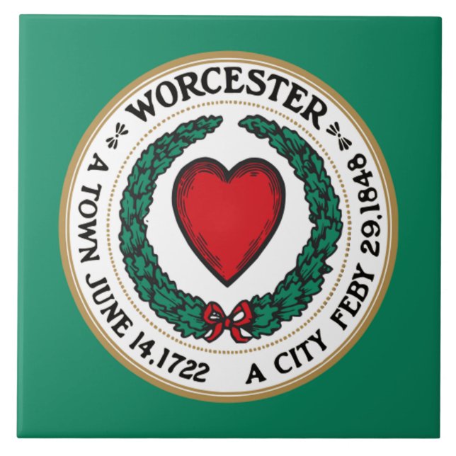 Worcester City flagga Kakelplatta (Framsidan)