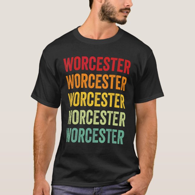 Worcester County Maryland Regnbåge Text Design T Shirt (Framsida)