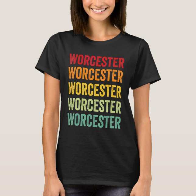 Worcester County Maryland Regnbåge Text Design T Shirt (Framsida)