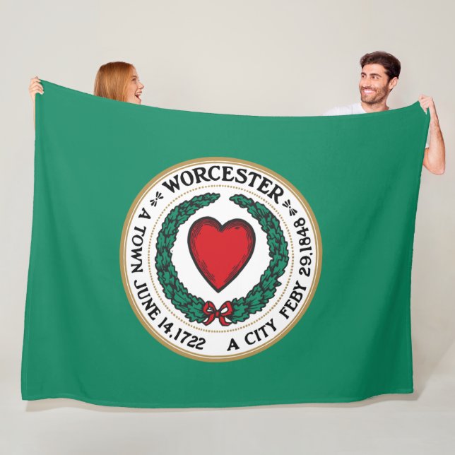 Worcester-Flagga (Massachusetts) Fleecefilt (På plats)