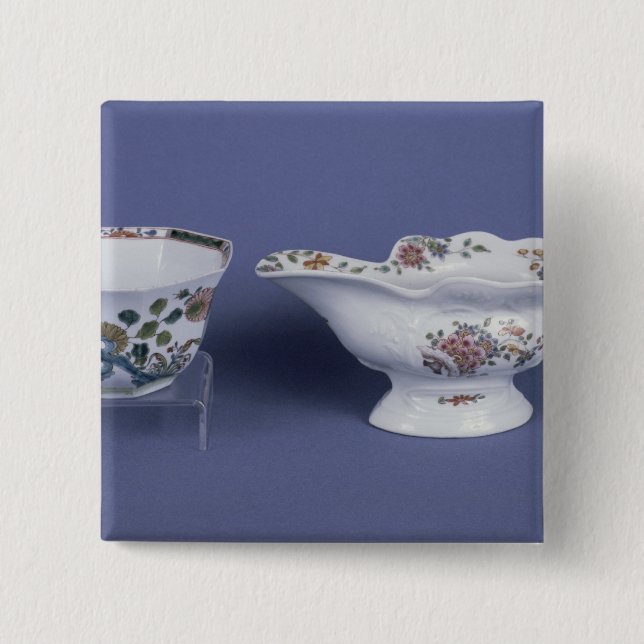 Worcester formade det ovala såsfartyget och knapp (Framsida)