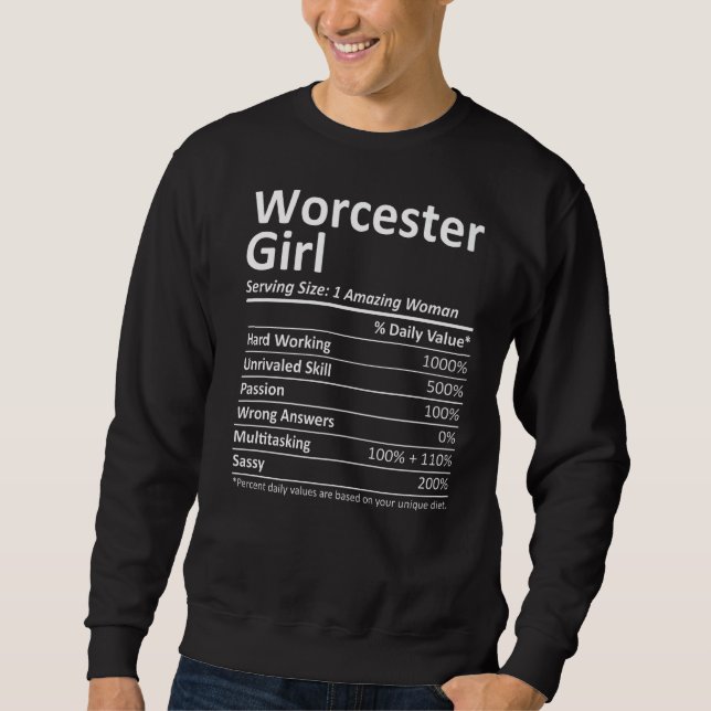 Worcester Girl Morsa Massachusetts City Roots Lång Ärmad Tröja (Framsida)