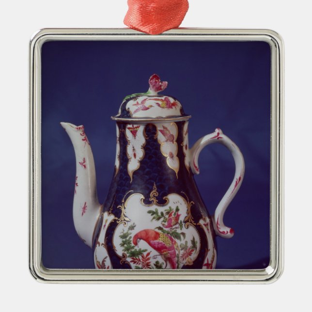 Worcester kaffekruka som dekoreras med fåglar julgransprydnad metall (Framsidan)