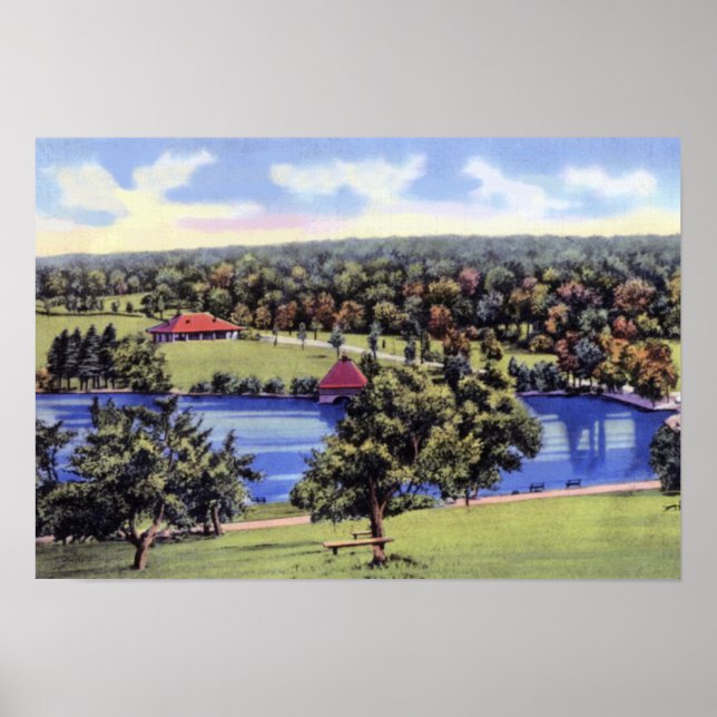 Worcester Massachusetts Grönt Backe Park Poster (Framsidan)