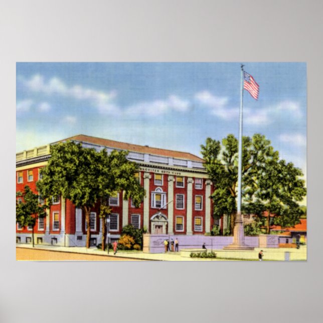 Worcester Massachusetts Lincoln Square Boys Klubb Poster (Framsidan)