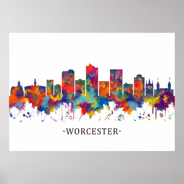 Worcester Massachusetts Skyline Poster (Framsidan)