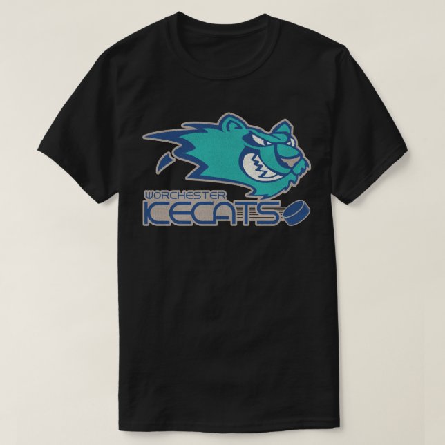 Worchester Ice Cats Retro Defunct Ice Hockey Class T Shirt (Design framsida)