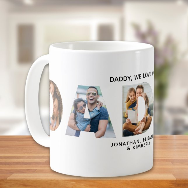 Word Daddy with pictures for Dad Kaffemugg (Skapare uppladdad)
