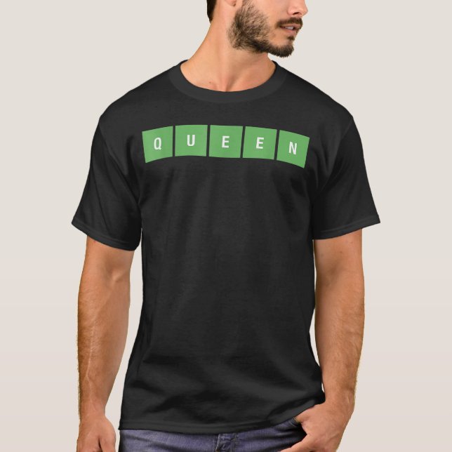 Word Game Crossword Puzzle Queen T Shirt (Framsida)