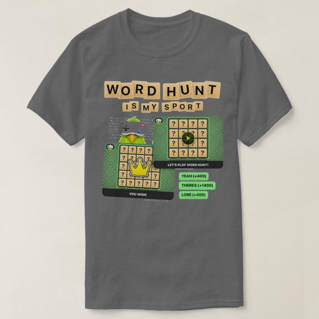 Word Hunt 1 T Shirt (Design framsida)