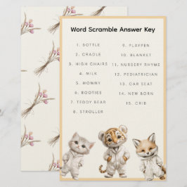 Word Scramble Answer Key Whimsical Pajama Animals Brevpapper