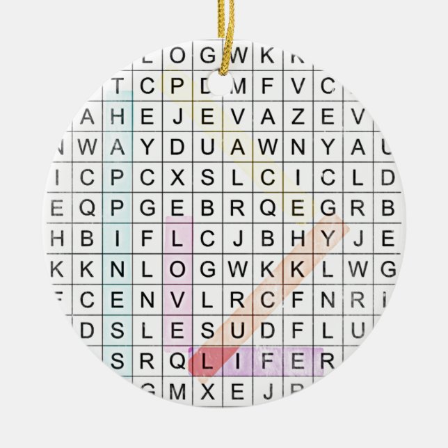 Word Search Julgransprydnad Keramik (Framsidan)