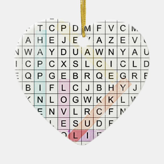 Word Search Julgransprydnad Keramik (Framsidan)