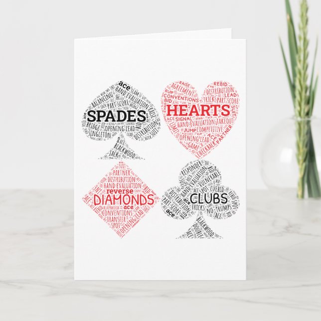 Wordart för Contract Bridge Player Kort (Framsida)