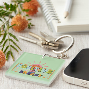 Wordart Keychain för inspirerande positiv energi
