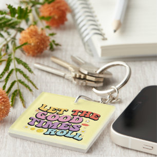 Wordart Keychain för spiralformade Bra Times-roll